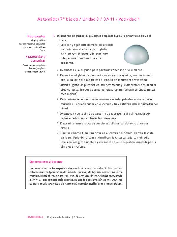 Matemática 7° básico -Unidad 3-OA 11-Actividad 1