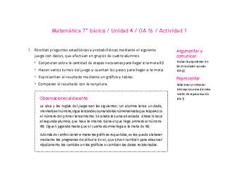 Matemática 7° básico -Unidad 4-OA 16-Actividad 1