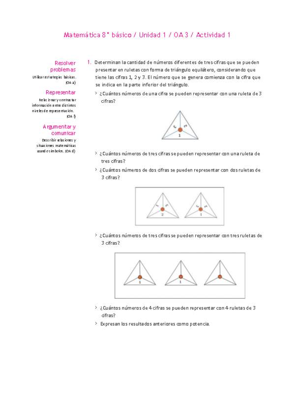 Matemática 8° básico -Unidad 1-OA 3-Actividad 1