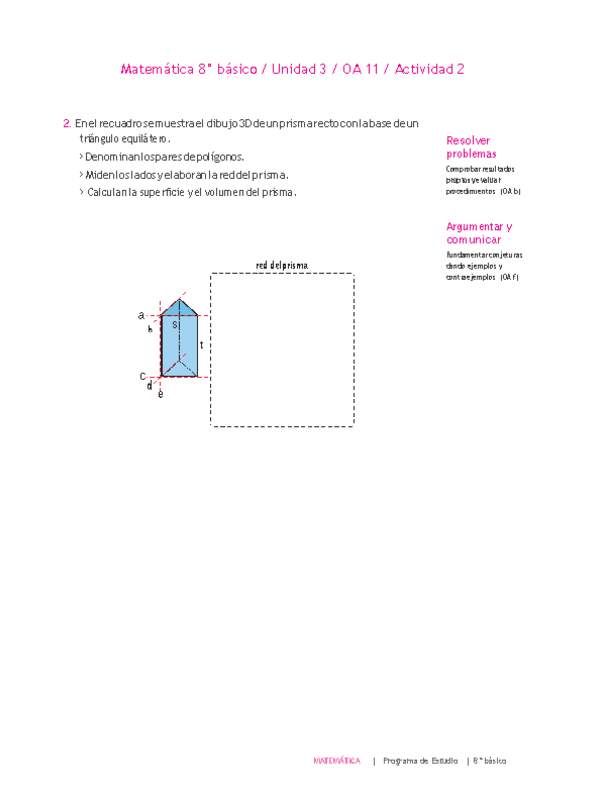 Matemática 8° básico -Unidad 3-OA 11-Actividad 2
