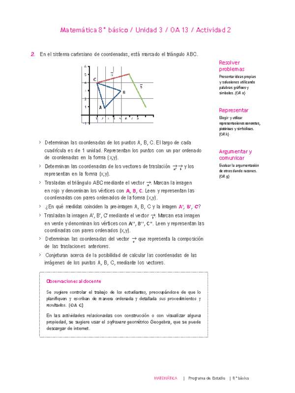 Matemática 8° básico -Unidad 3-OA 13-Actividad 2