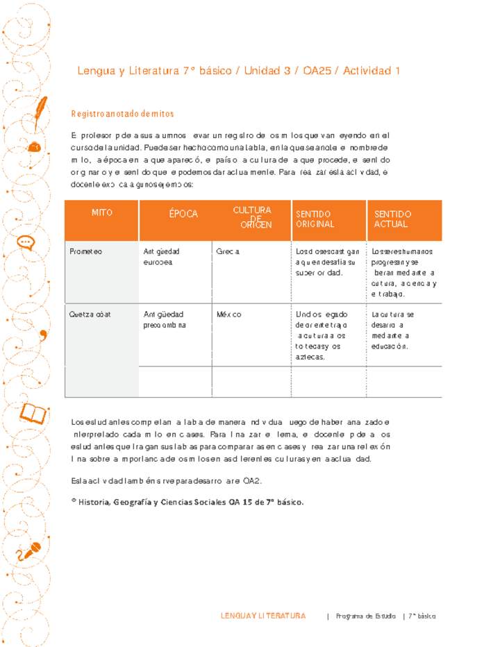 Lengua y Literatura 7° básico-Unidad 3-OA25-Actividad 1