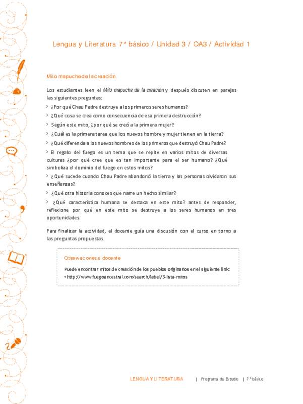 Lengua y Literatura 7° básico-Unidad 3-OA3-Actividad 1