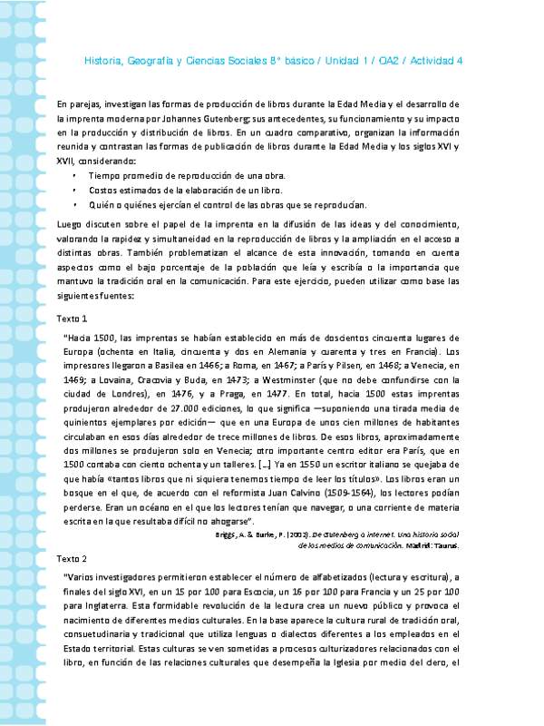 Historia 8° básico-Unidad 1-OA2-Actividad 4