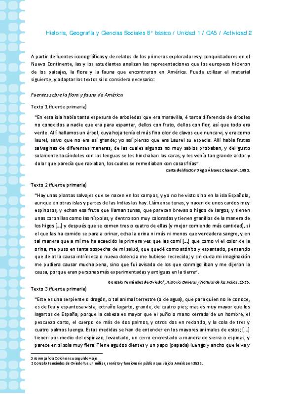 Historia 8° básico-Unidad 1-OA5-Actividad 2