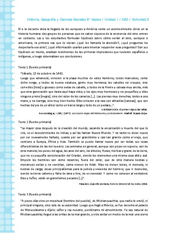 Historia 8° básico-Unidad 1-OA5-Actividad 3