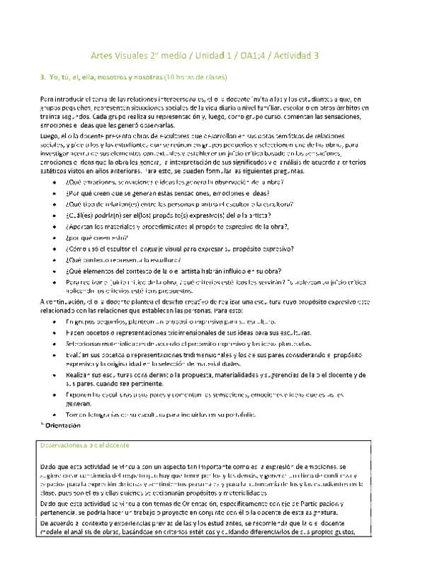 Artes Visuales 2 medio-Unidad 1-OA1;4-Actividad 3