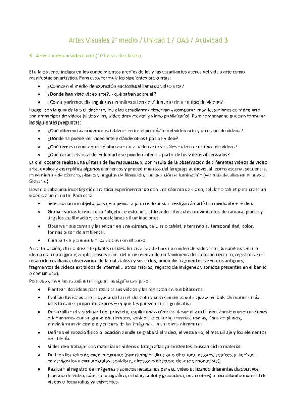 Artes Visuales 2 medio-Unidad 1-OA3-Actividad 3