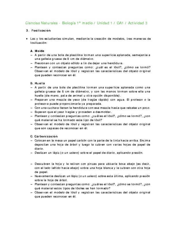 Ciencias Naturales 1 medio-Unidad 1-OA1-Actividad 3