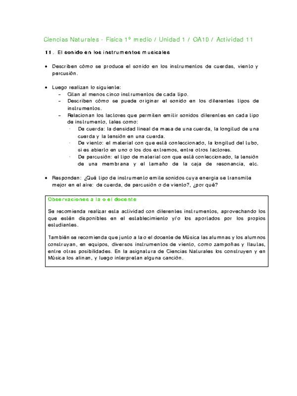 Ciencias Naturales 1 medio-Unidad 1-OA10-Actividad 11