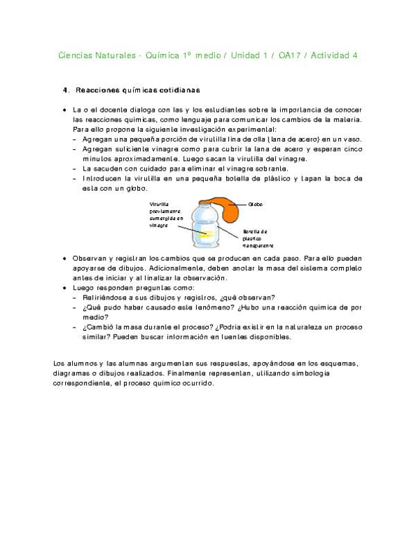 Ciencias Naturales 1 medio-Unidad 1-OA17-Actividad 4