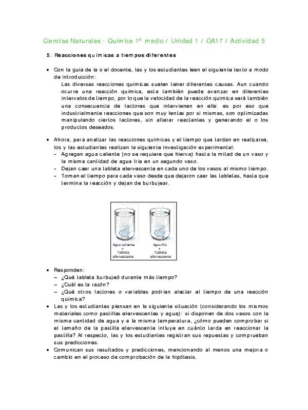 Ciencias Naturales 1 medio-Unidad 1-OA17-Actividad 5