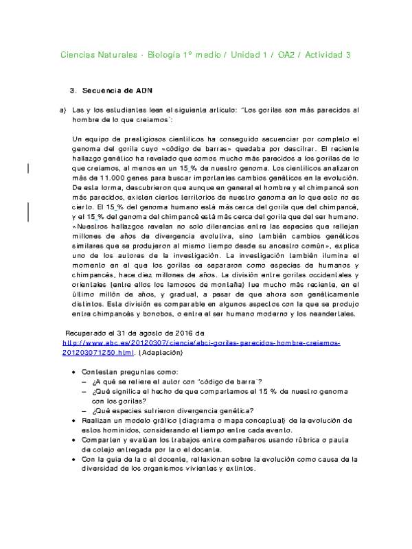 Ciencias Naturales 1 medio-Unidad 1-OA2-Actividad 3