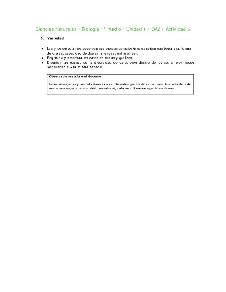 Ciencias Naturales 1 medio-Unidad 1-OA2-Actividad 5