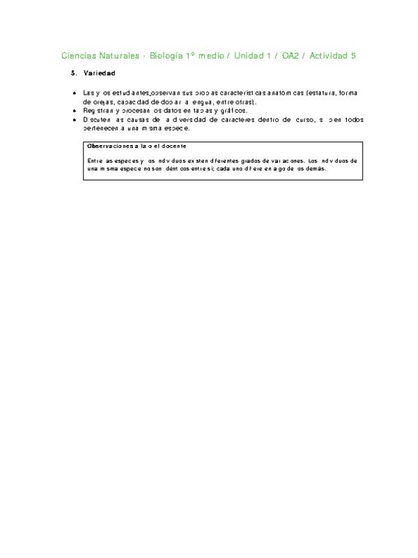 Ciencias Naturales 1 medio-Unidad 1-OA2-Actividad 5