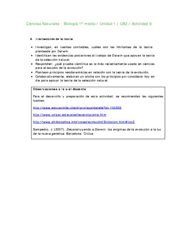 Ciencias Naturales 1 medio-Unidad 1-OA2-Actividad 9