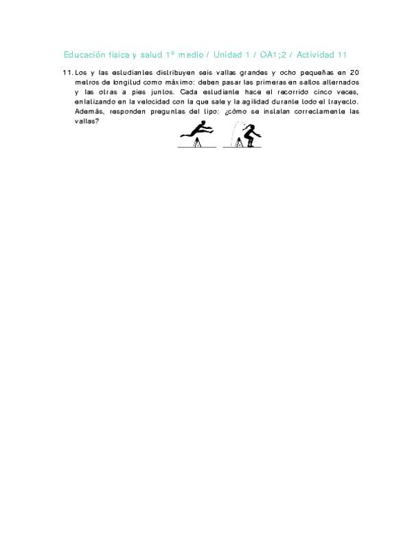Educación Física 1 medio-Unidad 1-OA1;2-Actividad 11
