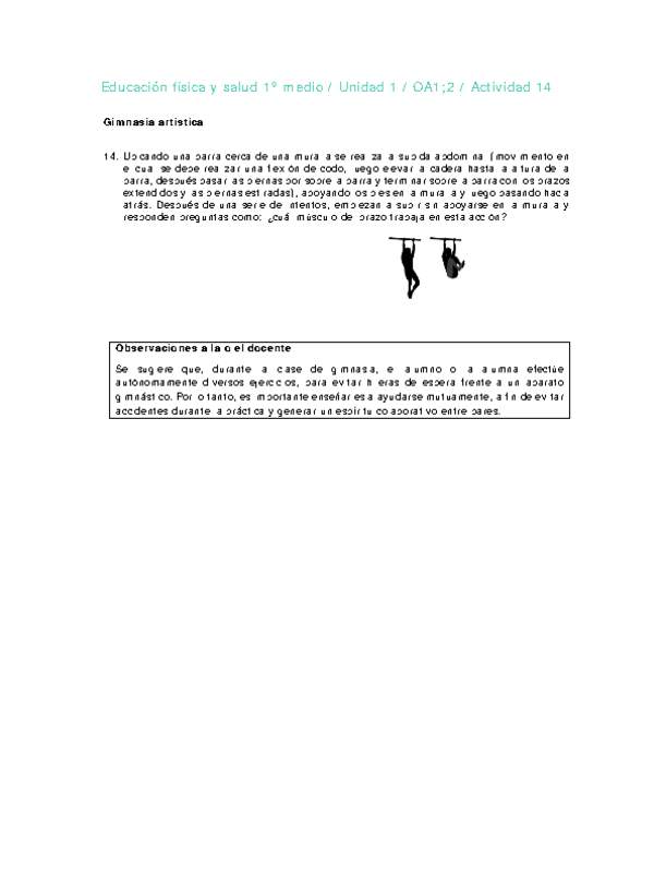 Educación Física 1 medio-Unidad 1-OA1;2-Actividad 14