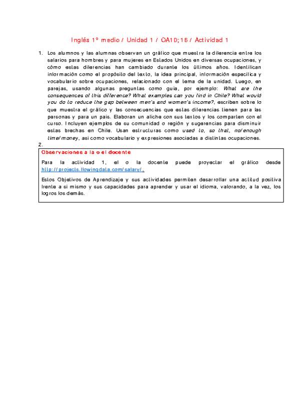 Inglés 1 medio-Unidad 1-OA10;16-Actividad 1