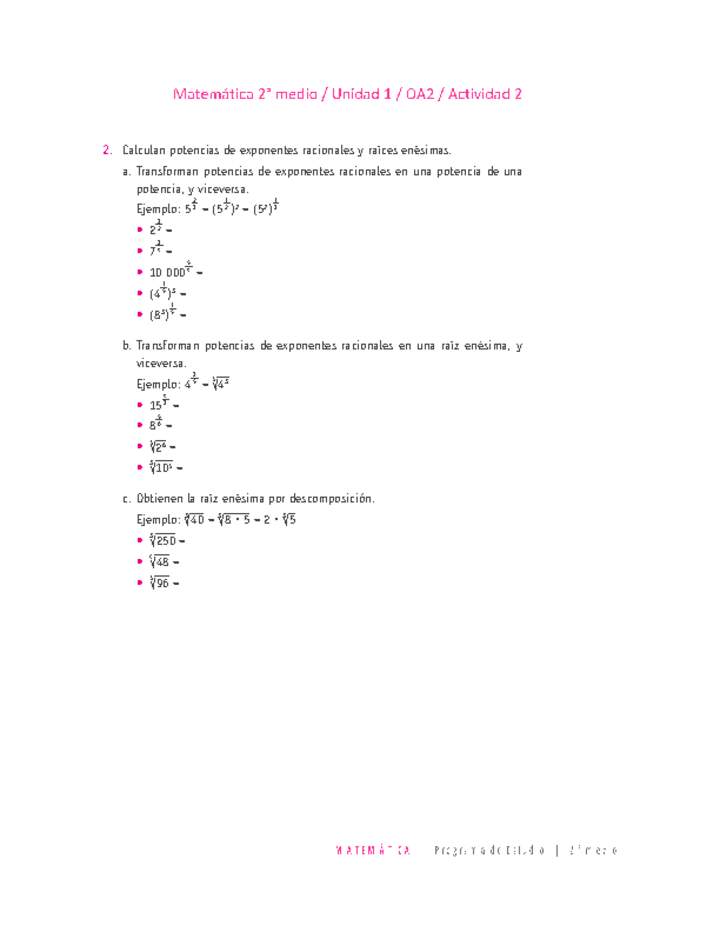 Matemática 2 medio-Unidad 1-OA2-Actividad 2