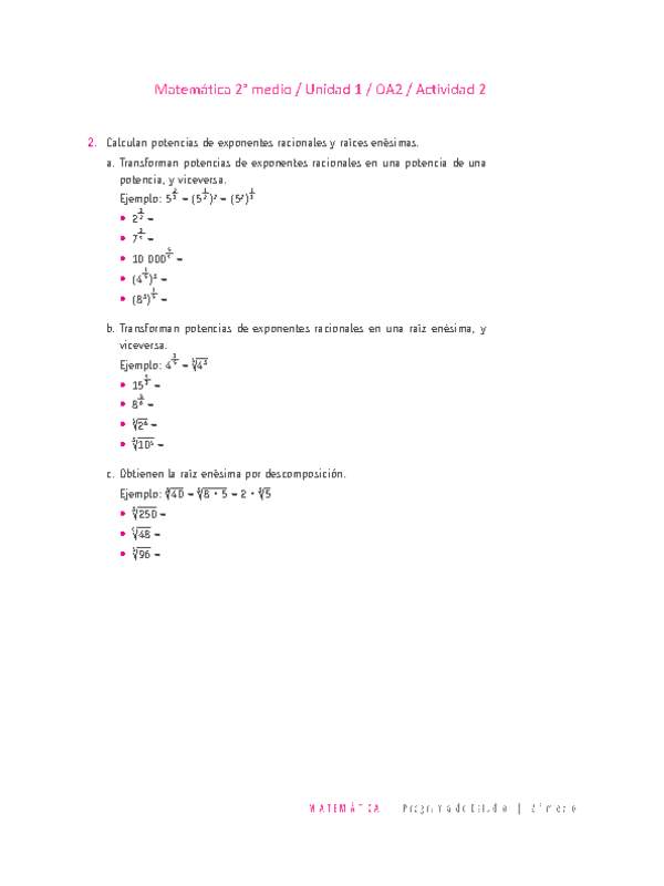 Matemática 2 medio-Unidad 1-OA2-Actividad 2