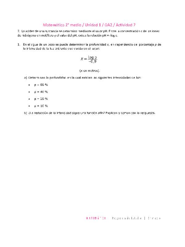 Matemática 2 medio-Unidad 1-OA2-Actividad 7