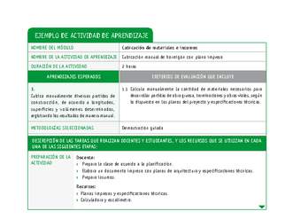 Cubicación manual de hormigón con plano impreso