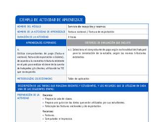 Factura nacional / Factura de exportación