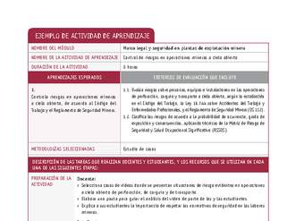 Control de riesgos en operaciones mineras a cielo abierto