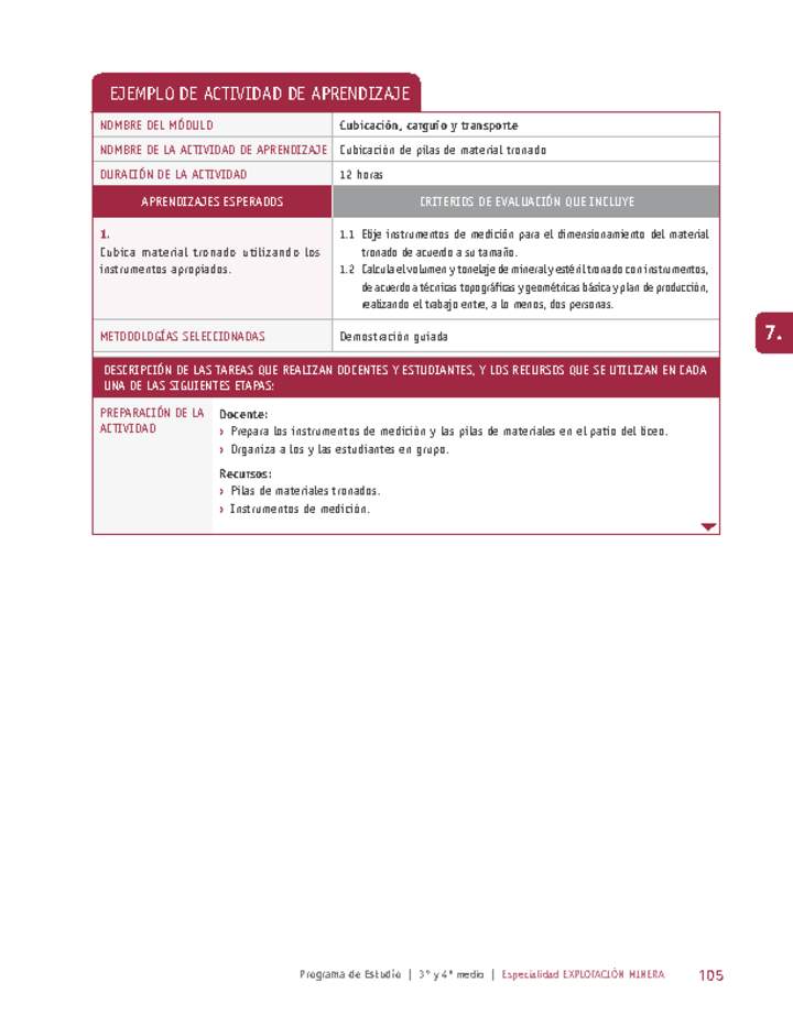 Cubicación de pilas de material tronado