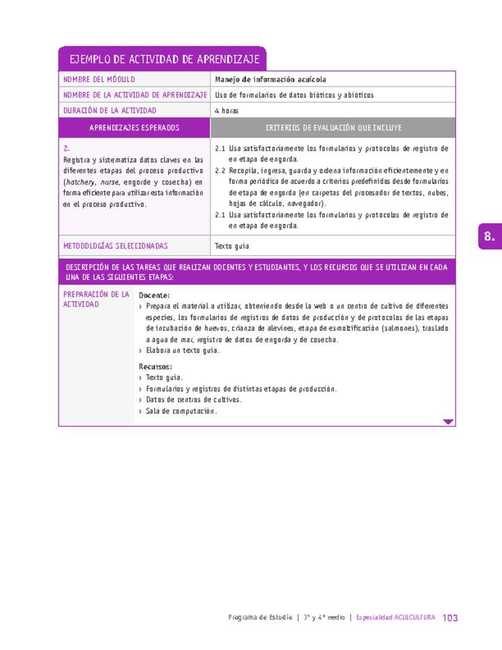 Uso de formularios de datos bióticos y abióticos