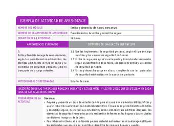 Procedimientos de estiba y desestiba segura