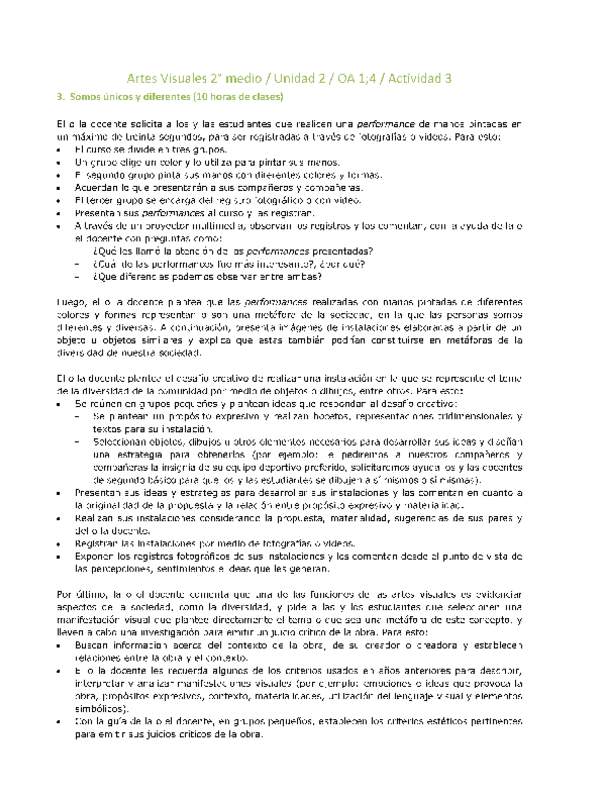 Artes Visuales 2 medio-Unidad 2-OA1;4-Actividad 3