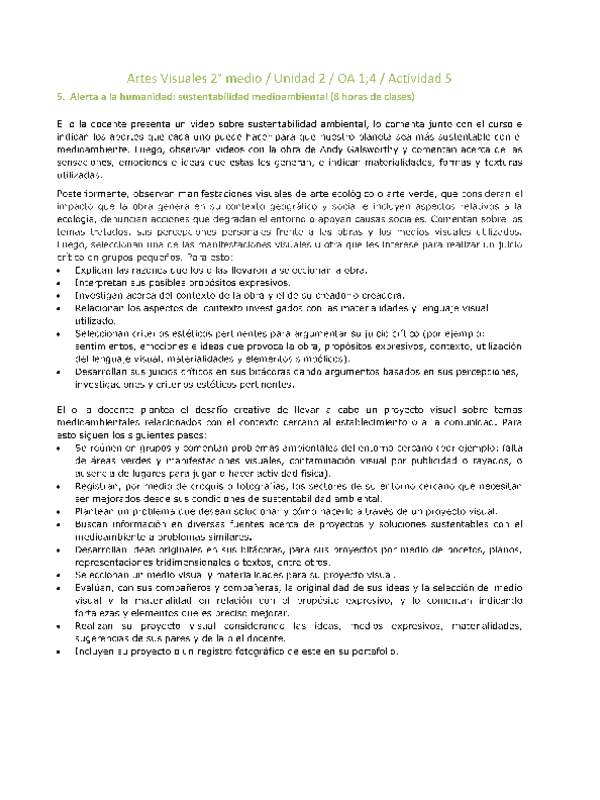 Artes Visuales 2 medio-Unidad 2-OA1;4-Actividad 5