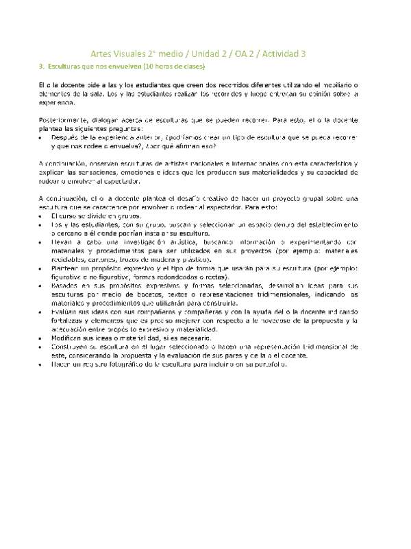 Artes Visuales 2 medio-Unidad 2-OA2-Actividad 3