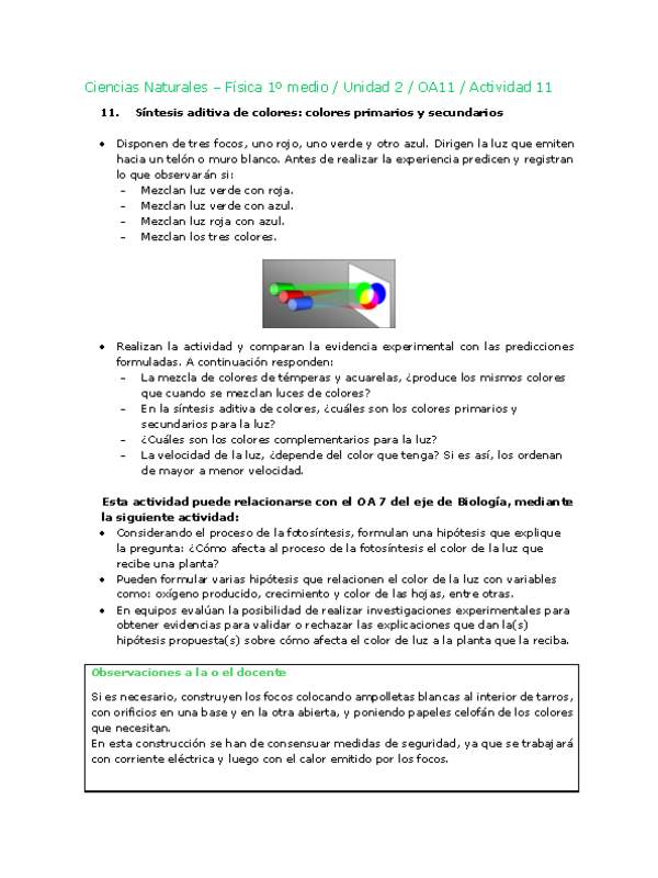 Ciencias Naturales 1 medio-Unidad 2-OA11-Actividad 11