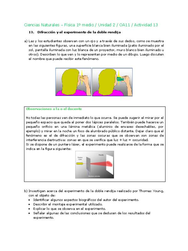 Ciencias Naturales 1 medio-Unidad 2-OA11-Actividad 13