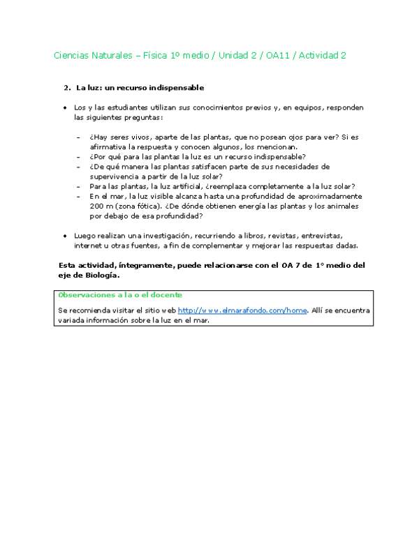 Ciencias Naturales 1 medio-Unidad 2-OA11-Actividad 2