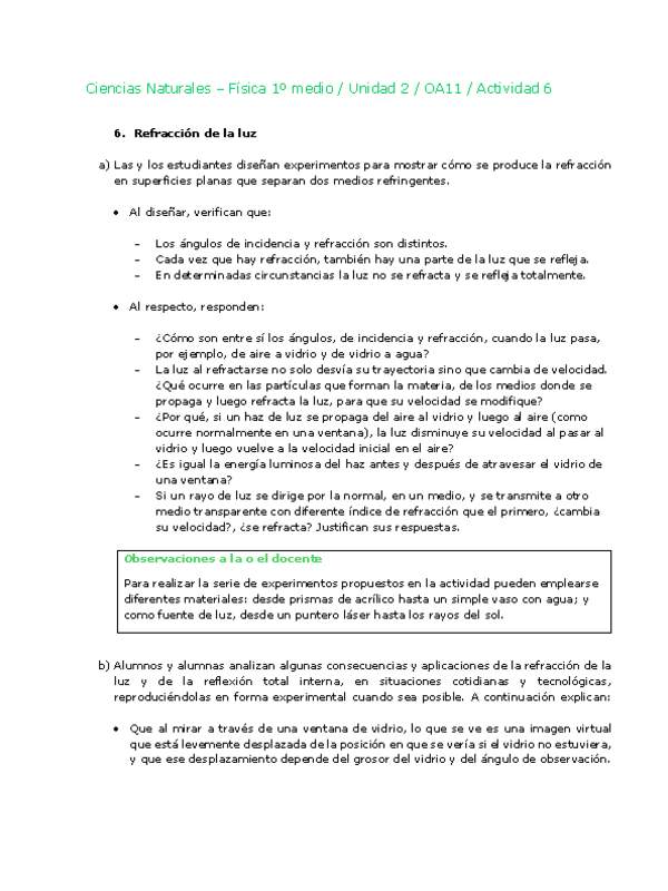 Ciencias Naturales 1 medio-Unidad 2-OA11-Actividad 6