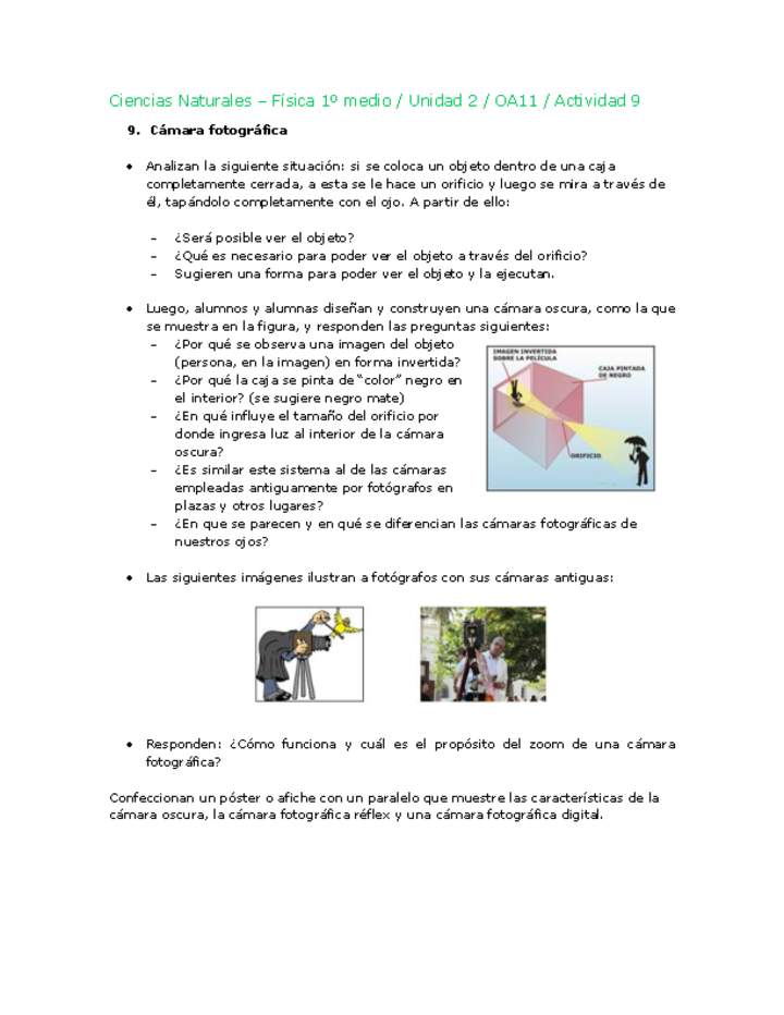 Ciencias Naturales 1 medio-Unidad 2-OA11-Actividad 9