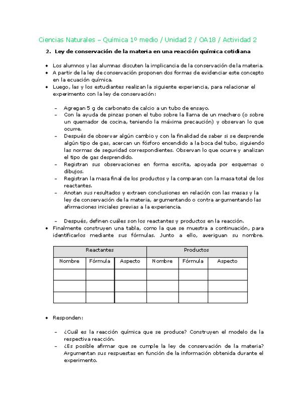 Ciencias Naturales 1 medio-Unidad 2-OA18-Actividad 2