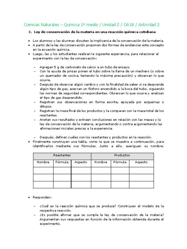 Ciencias Naturales 1 medio-Unidad 2-OA18-Actividad 2