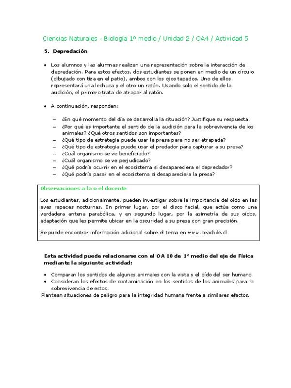 Ciencias Naturales 1 medio-Unidad 2-OA4-Actividad 5