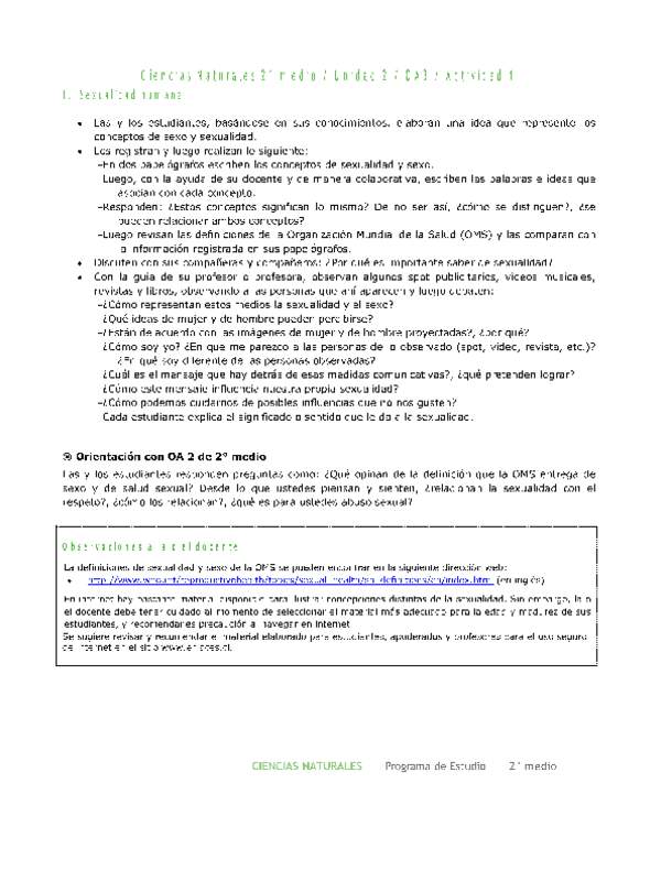 Ciencias Naturales 2 medio-Unidad 2-OA3-Actividad 1