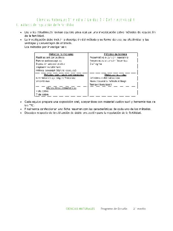 Ciencias Naturales 2 medio-Unidad 2-OA5-Actividad 1