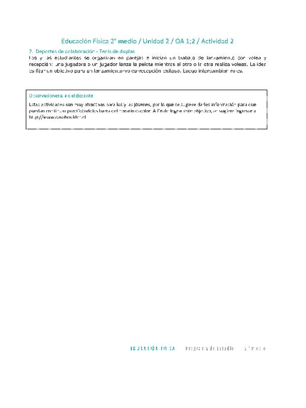 Educación Física 2 medio-Unidad 2-OA1;2-Actividad 2