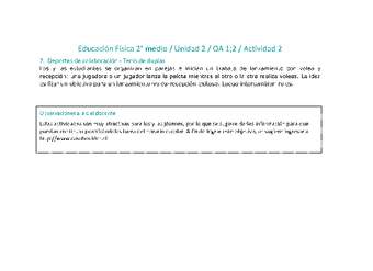 Educación Física 2 medio-Unidad 2-OA1;2-Actividad 2