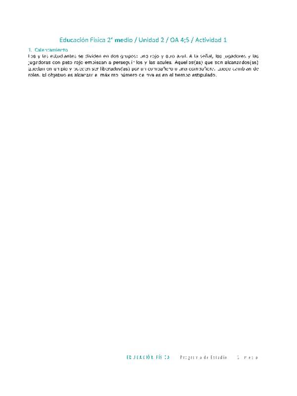 Educación Física 2 medio-Unidad 2-OA4;5-Actividad 1