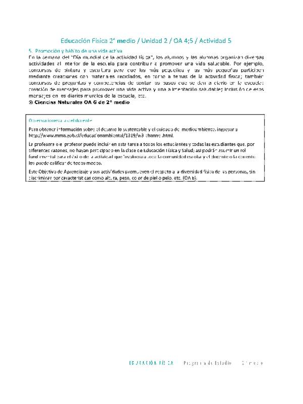 Educación Física 2 medio-Unidad 2-OA4;5-Actividad 5