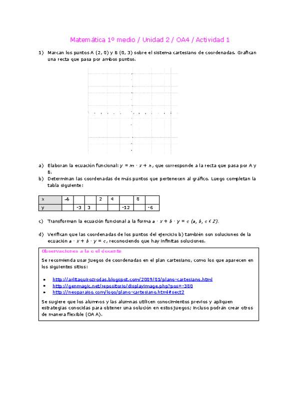 Matemática 1 medio-Unidad 2-OA4-Actividad 1